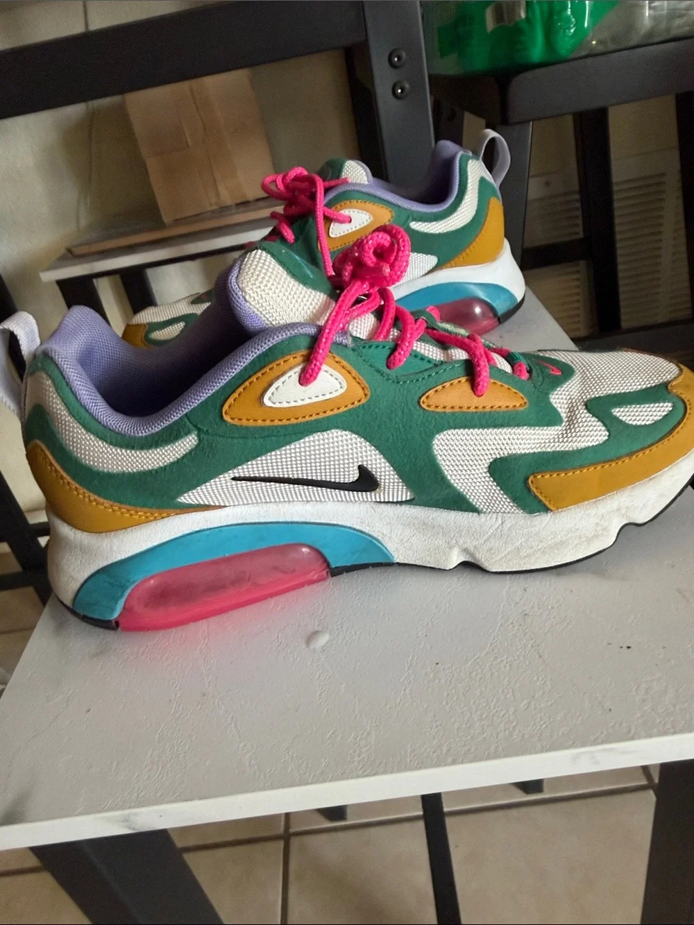 Nike Air Max 200 Sneakers - Purple, Green & Yellow